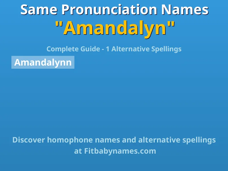 Infographic: Amandalyn same pronunciation names, similar names, and homophone names