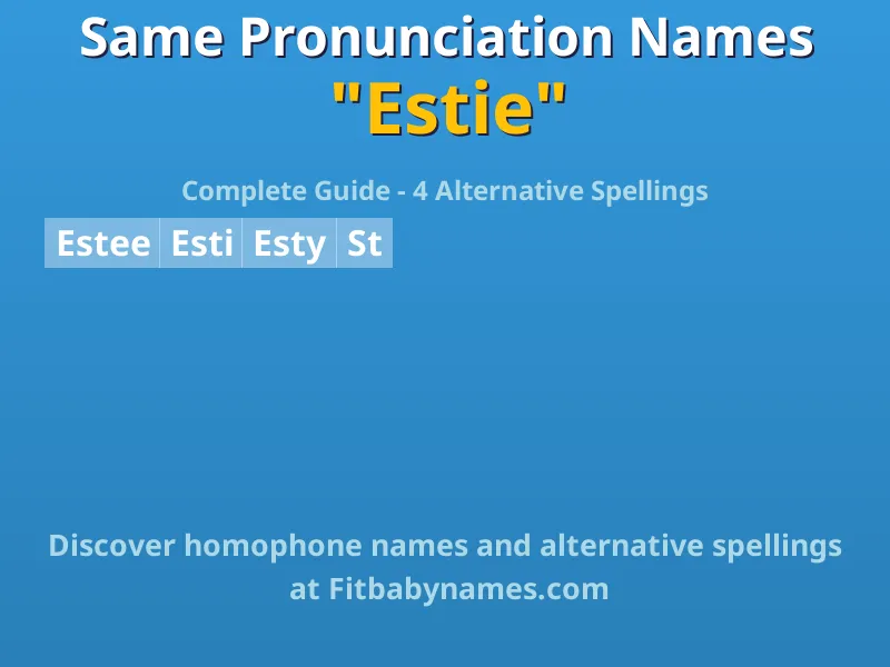 Infographic: Estie same pronunciation names, similar names, and homophone names