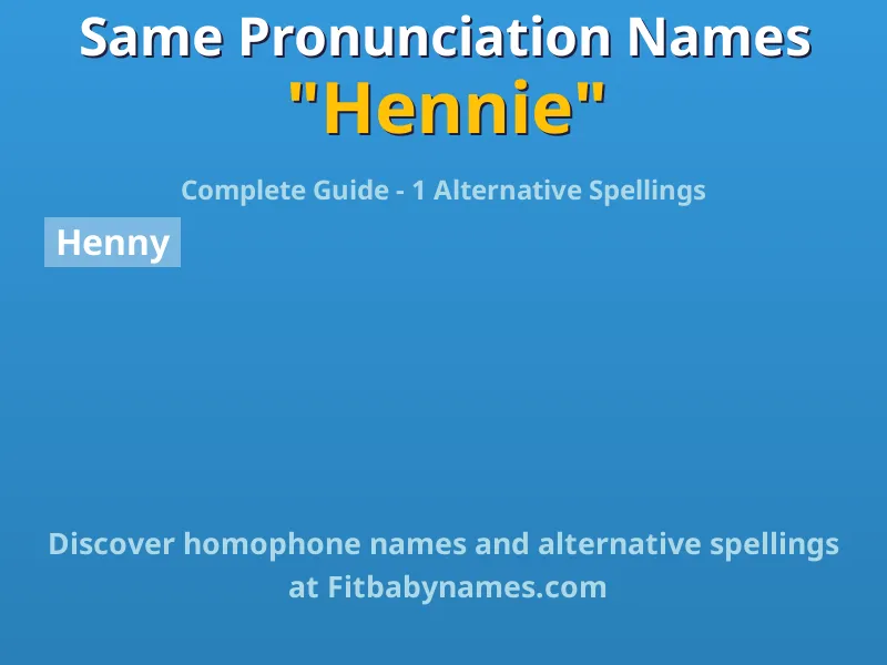Infographic: Hennie same pronunciation names, similar names, and homophone names