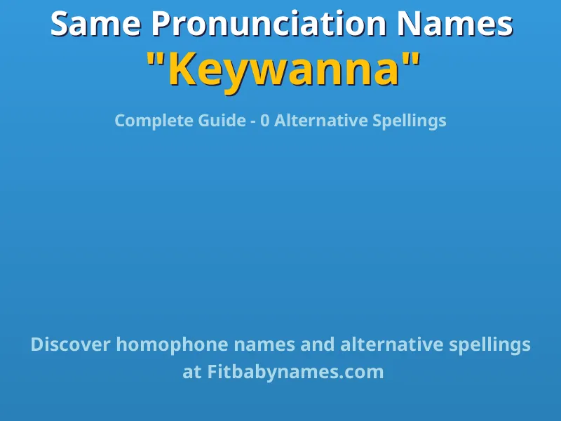 Infographic: Keywanna same pronunciation names, similar names, and homophone names