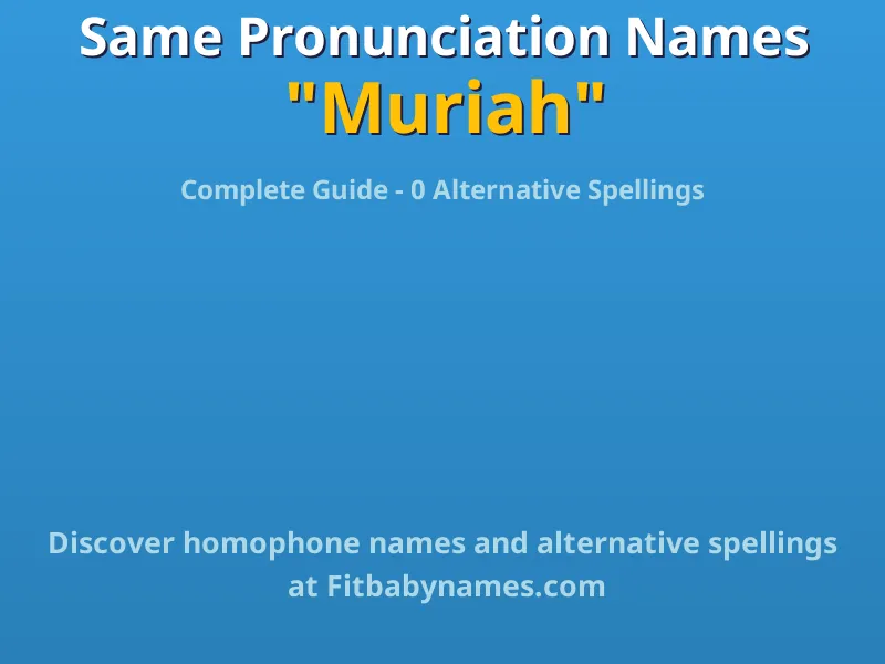 Infographic: Muriah same pronunciation names, similar names, and homophone names