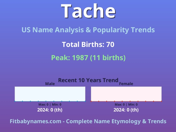 Infographic: Tache name meaning, origin, and popularity trends in the United States (US baby name analysis chart)