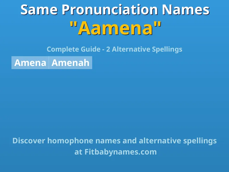 Infographic: Aamena same pronunciation names, similar names, and homophone names