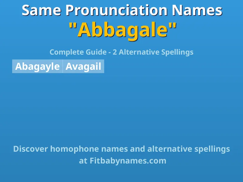 Infographic: Abbagale same pronunciation names, similar names, and homophone names