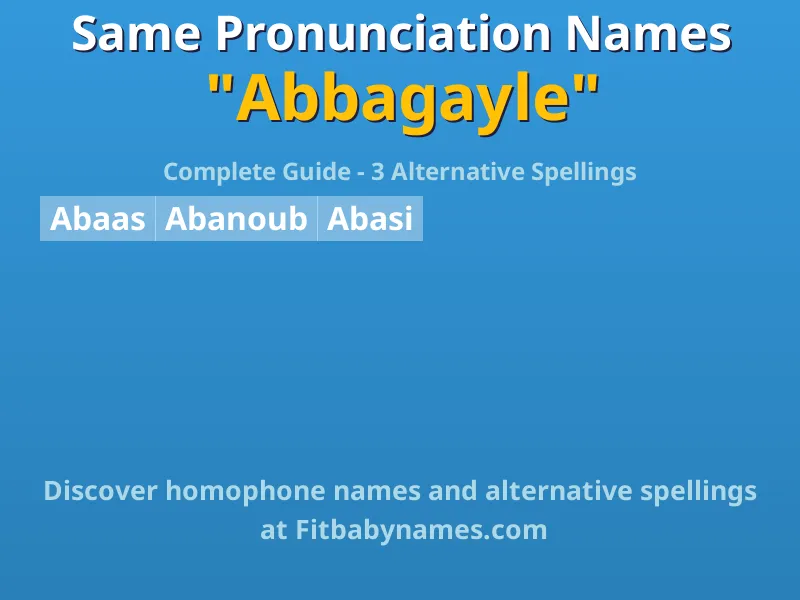 Infographic: Abbagayle same pronunciation names, similar names, and homophone names