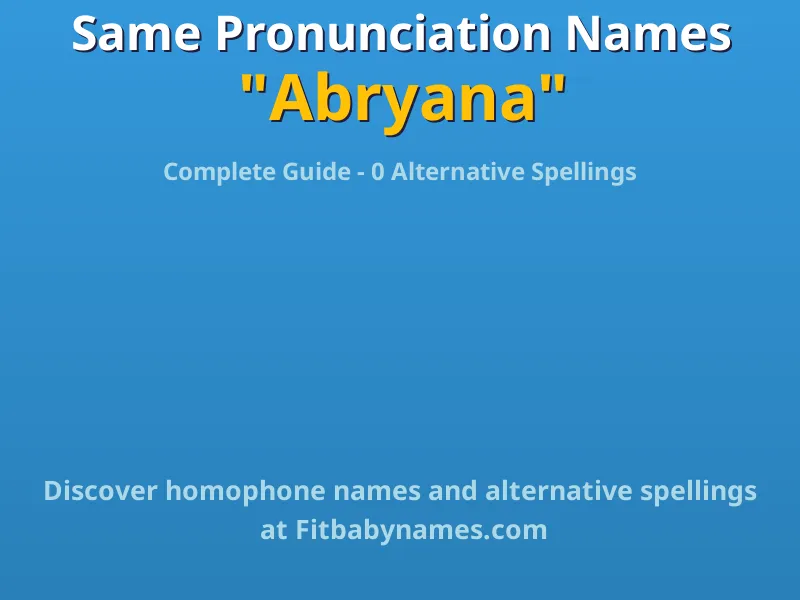 Infographic: Abryana same pronunciation names, similar names, and homophone names