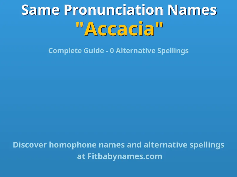 Infographic: Accacia same pronunciation names, similar names, and homophone names
