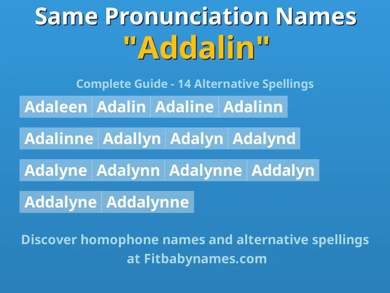 Infographic: Addalin same pronunciation names, similar names, and homophone names