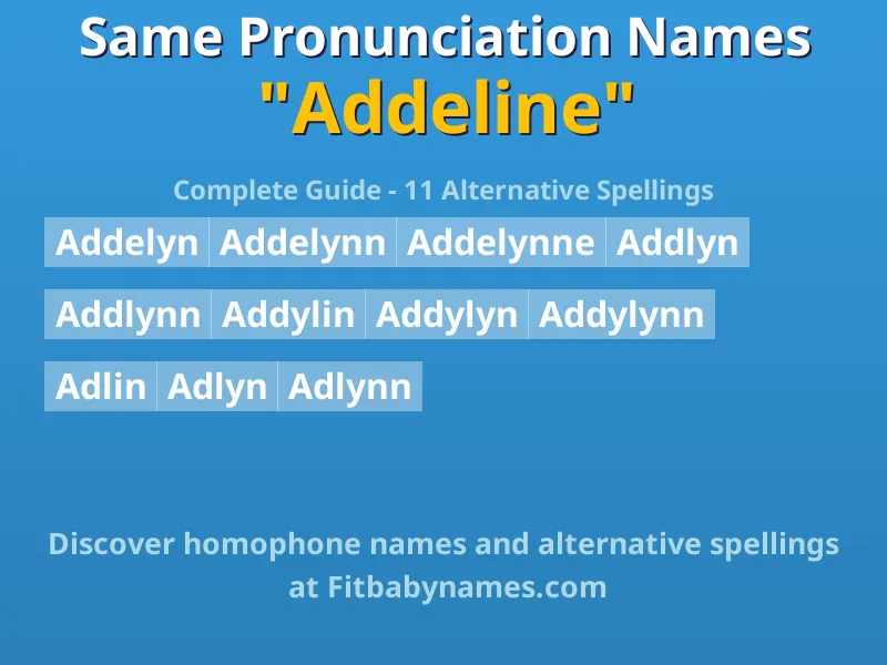 Infographic: Addeline same pronunciation names, similar names, and homophone names