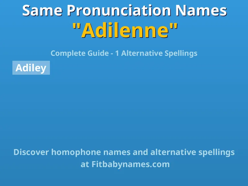 Infographic: Adilenne same pronunciation names, similar names, and homophone names