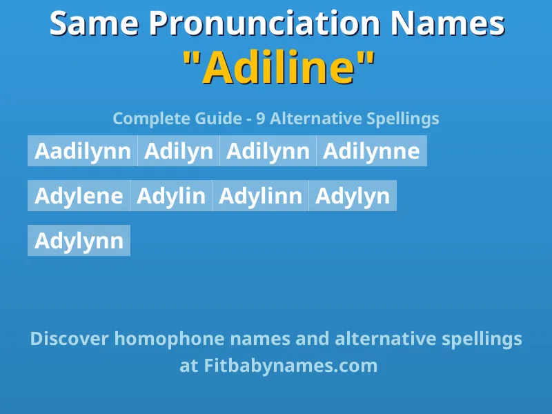 Infographic: Adiline same pronunciation names, similar names, and homophone names