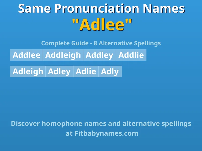 Infographic: Adlee same pronunciation names, similar names, and homophone names