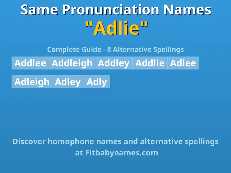 Infographic: Adlie same pronunciation names, similar names, and homophone names