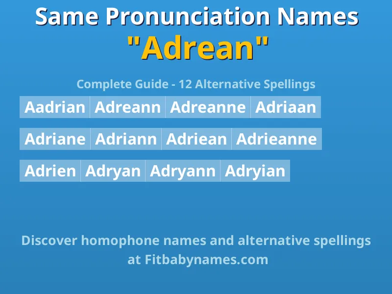 Infographic: Adrean same pronunciation names, similar names, and homophone names