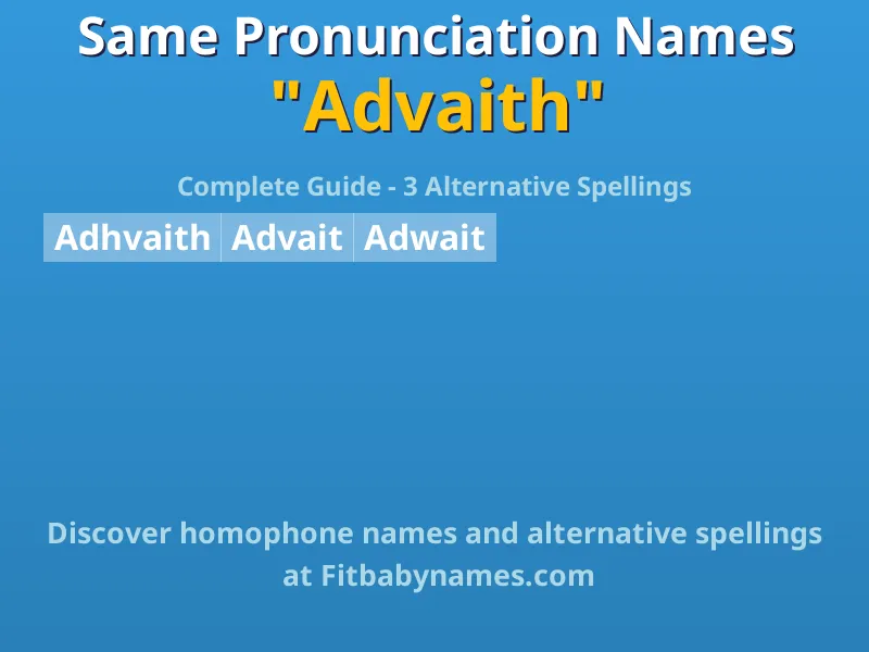 Infographic: Advaith same pronunciation names, similar names, and homophone names