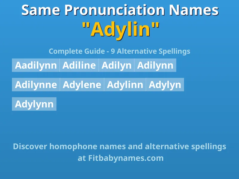 Infographic: Adylin same pronunciation names, similar names, and homophone names