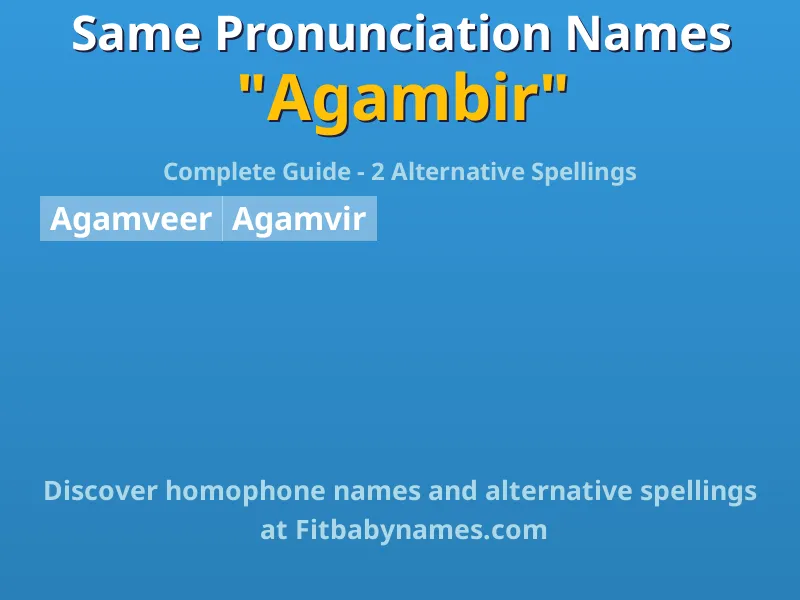 Infographic: Agambir same pronunciation names, similar names, and homophone names