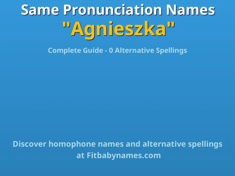 Infographic: Agnieszka same pronunciation names, similar names, and homophone names