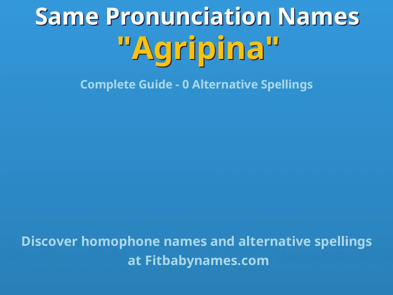 Infographic: Agripina same pronunciation names, similar names, and homophone names