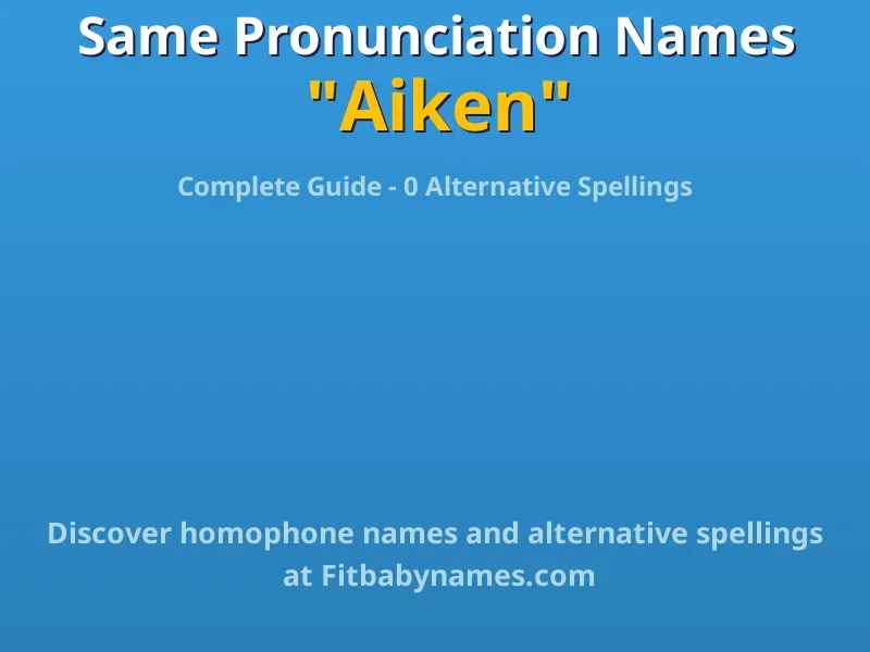 Infographic: Aiken same pronunciation names, similar names, and homophone names