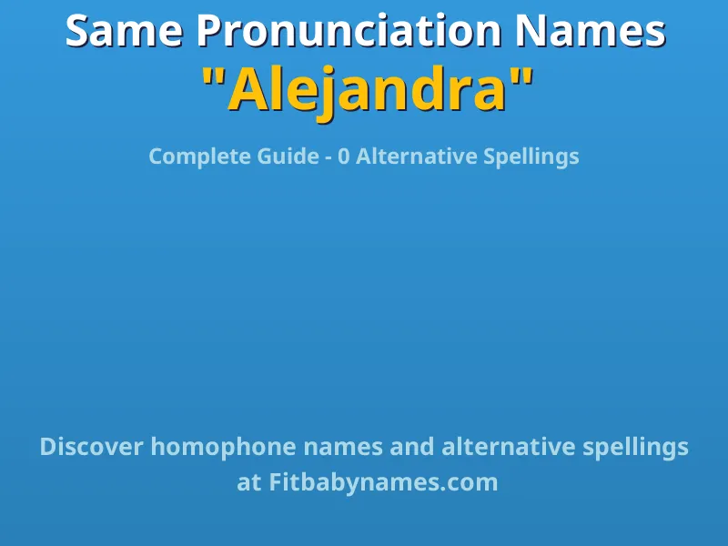 Infographic: Alejandra same pronunciation names, similar names, and homophone names