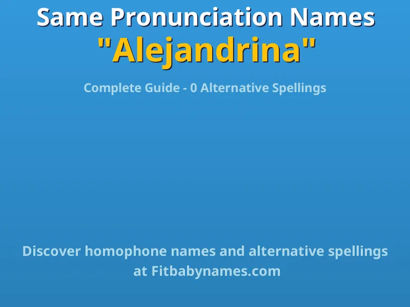 Infographic: Alejandrina same pronunciation names, similar names, and homophone names