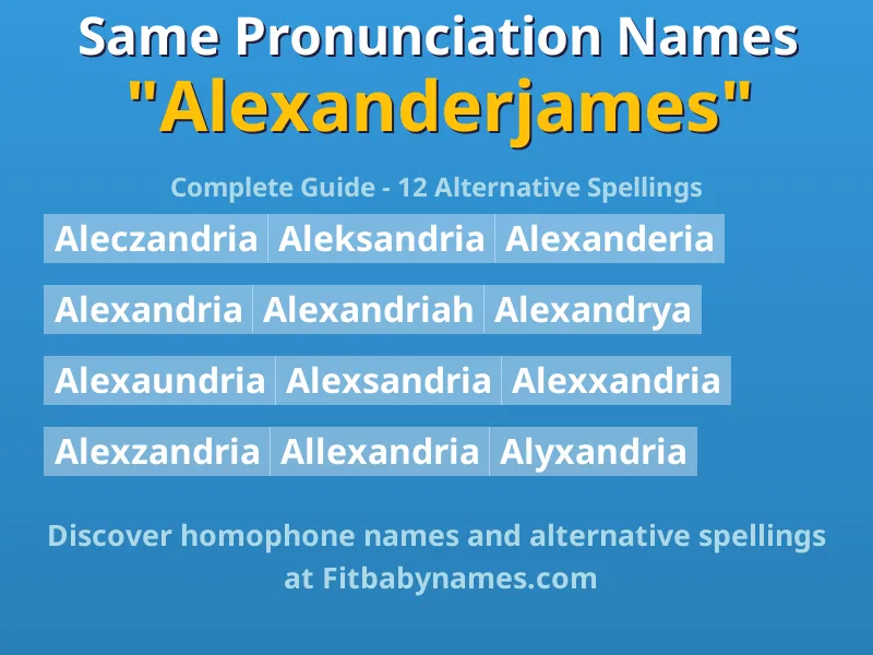 Infographic: Alexanderjames same pronunciation names, similar names, and homophone names