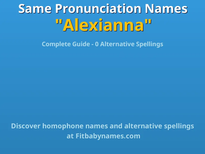 Infographic: Alexianna same pronunciation names, similar names, and homophone names