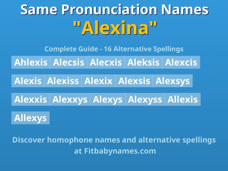 Infographic: Alexina same pronunciation names, similar names, and homophone names