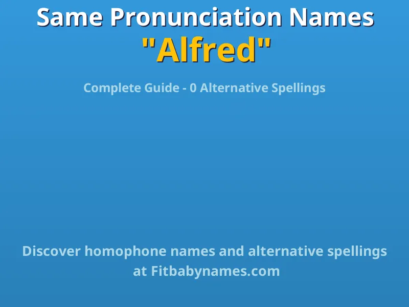 Infographic: Alfred same pronunciation names, similar names, and homophone names