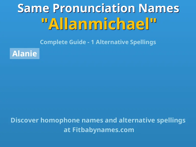 Infographic: Allanmichael same pronunciation names, similar names, and homophone names