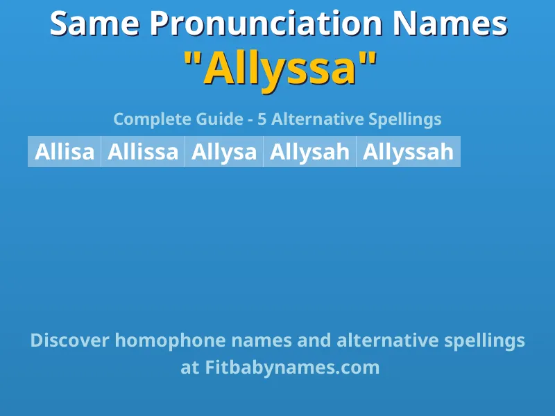Infographic: Allyssa same pronunciation names, similar names, and homophone names