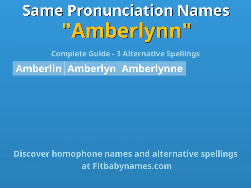 Infographic: Amberlynn same pronunciation names, similar names, and homophone names