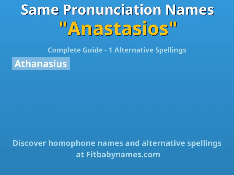 Infographic: Anastasios same pronunciation names, similar names, and homophone names
