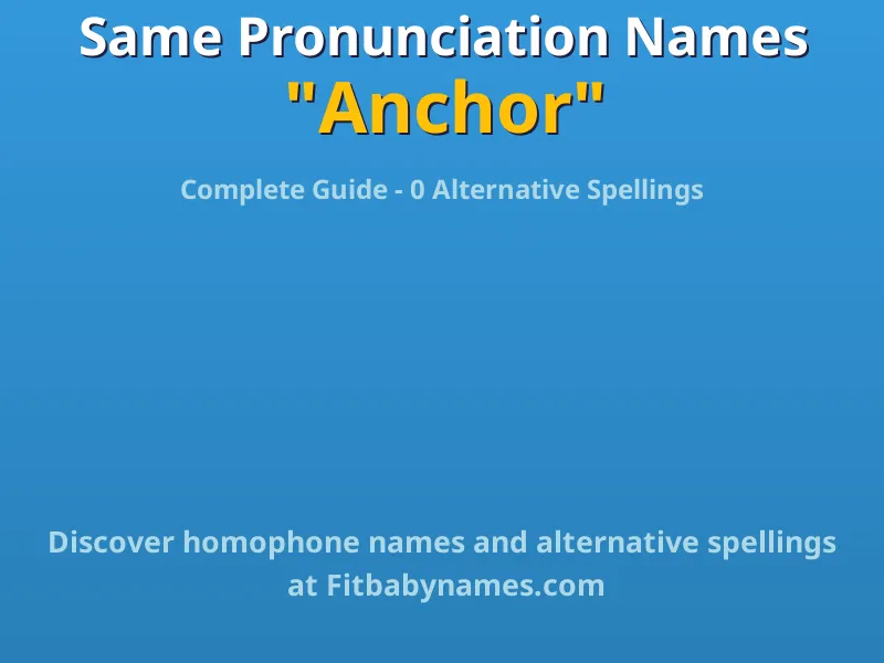 Infographic: Anchor same pronunciation names, similar names, and homophone names
