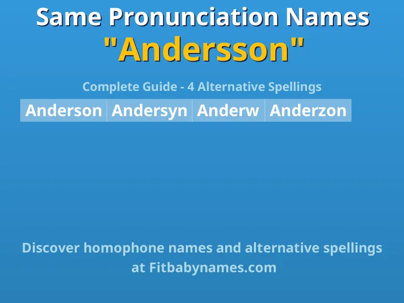 Infographic: Andersson same pronunciation names, similar names, and homophone names
