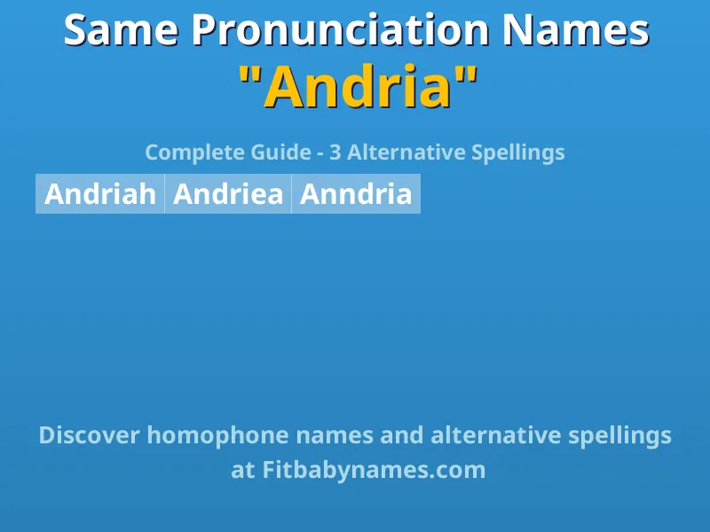 Infographic: Andria same pronunciation names, similar names, and homophone names