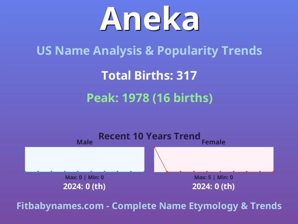 Infographic: Aneka name meaning, origin, and popularity trends in the United States (US baby name analysis chart)