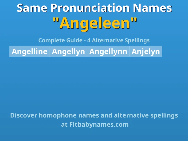 Infographic: Angeleen same pronunciation names, similar names, and homophone names