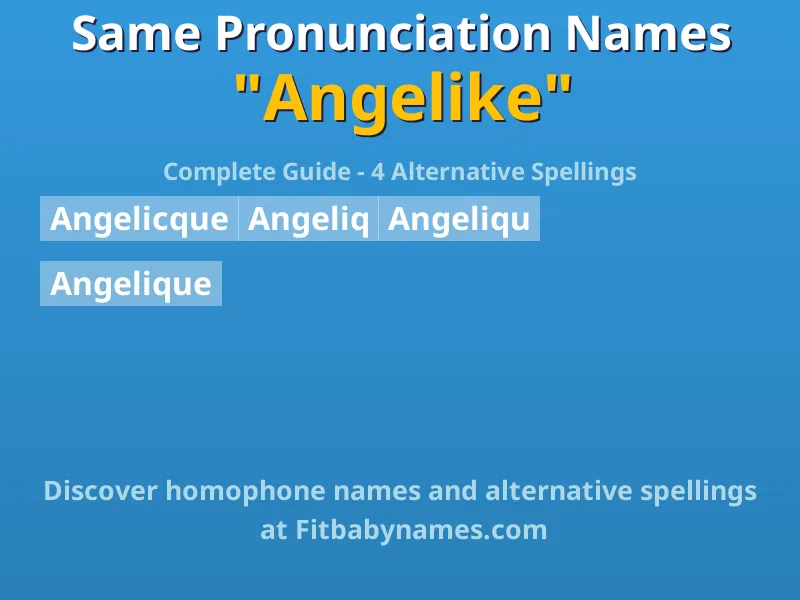 Infographic: Angelike same pronunciation names, similar names, and homophone names