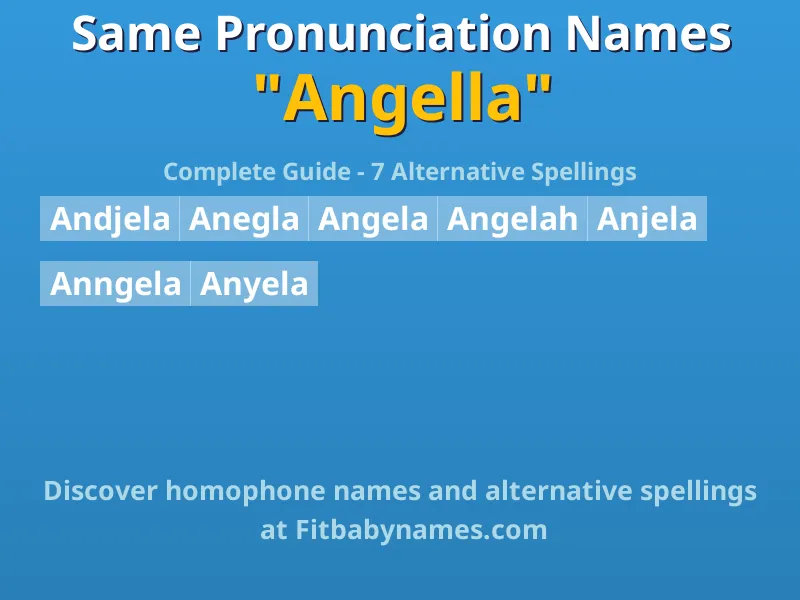 Infographic: Angella same pronunciation names, similar names, and homophone names