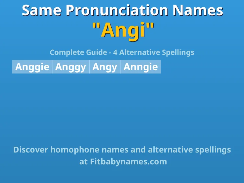 Infographic: Angi same pronunciation names, similar names, and homophone names