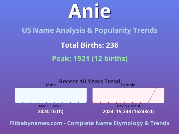 Infographic: Anie name meaning, origin, and popularity trends in the United States (US baby name analysis chart)