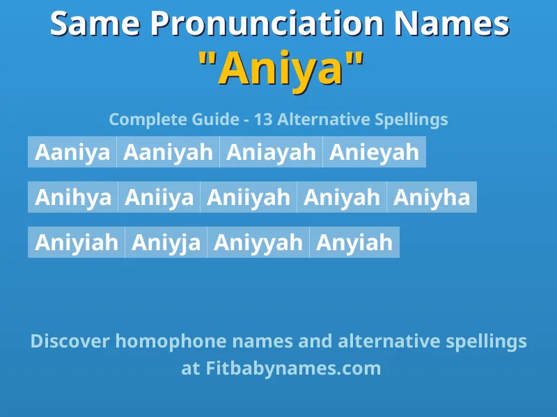 Infographic: Aniya same pronunciation names, similar names, and homophone names