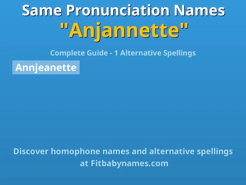 Infographic: Anjannette same pronunciation names, similar names, and homophone names