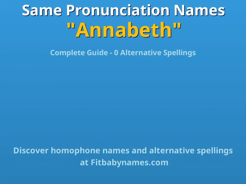 Infographic: Annabeth same pronunciation names, similar names, and homophone names