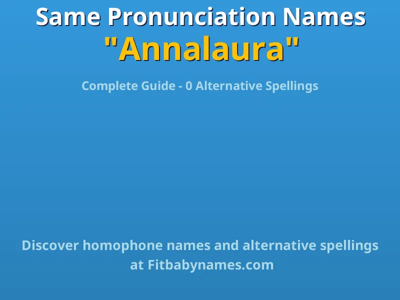 Infographic: Annalaura same pronunciation names, similar names, and homophone names