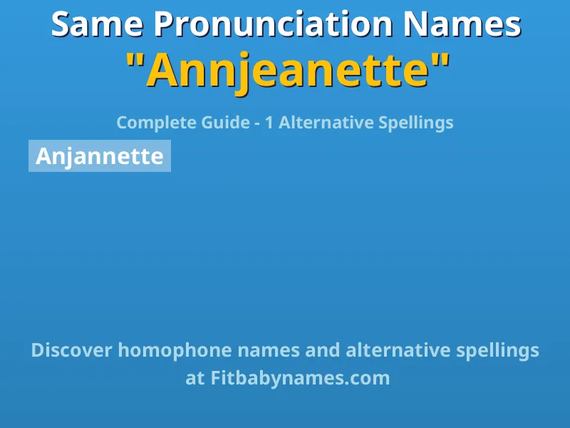 Infographic: Annjeanette same pronunciation names, similar names, and homophone names