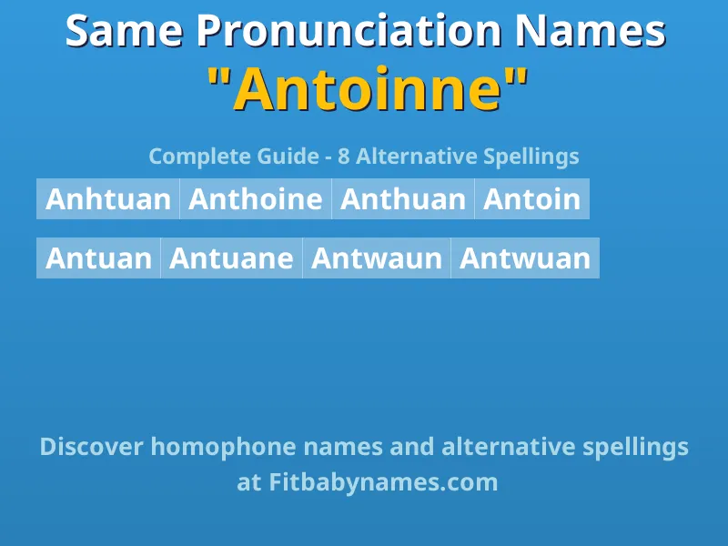 Infographic: Antoinne same pronunciation names, similar names, and homophone names