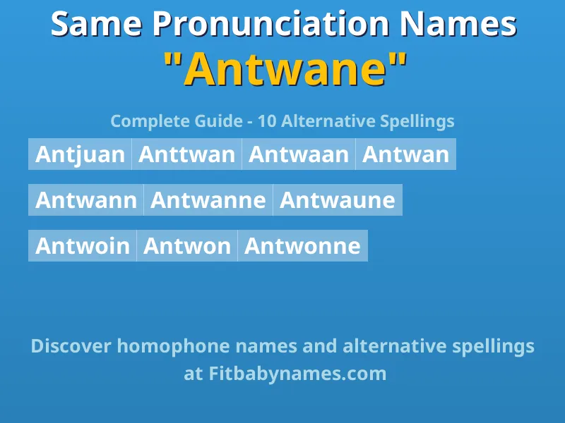 Infographic: Antwane same pronunciation names, similar names, and homophone names
